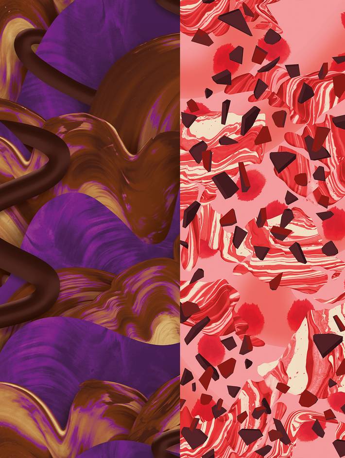 beligian chocolate strawberry flavour pattern